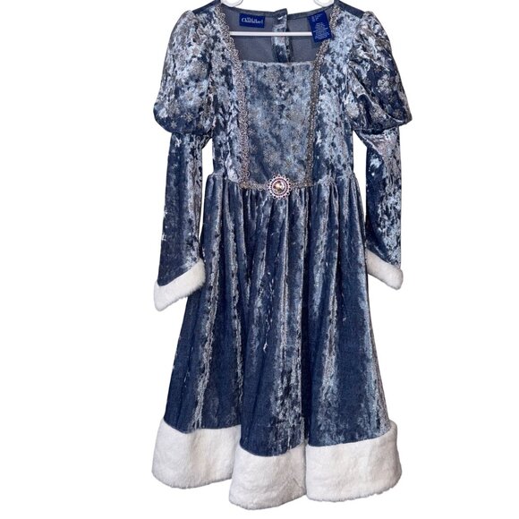 Girls What A Character! Blue Velvet Snowflake Dress child  XS - Picture 1 of 8